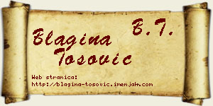 Blagina Tošović vizit kartica